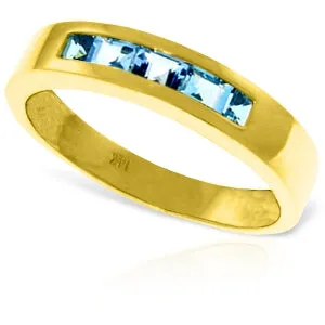 0.6 Carat 14K Solid Yellow Gold Never Quaint Blue Topaz Ring