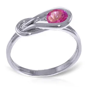 0.65 Carat 14K Solid White Gold Become Legend Pink Topaz Ring