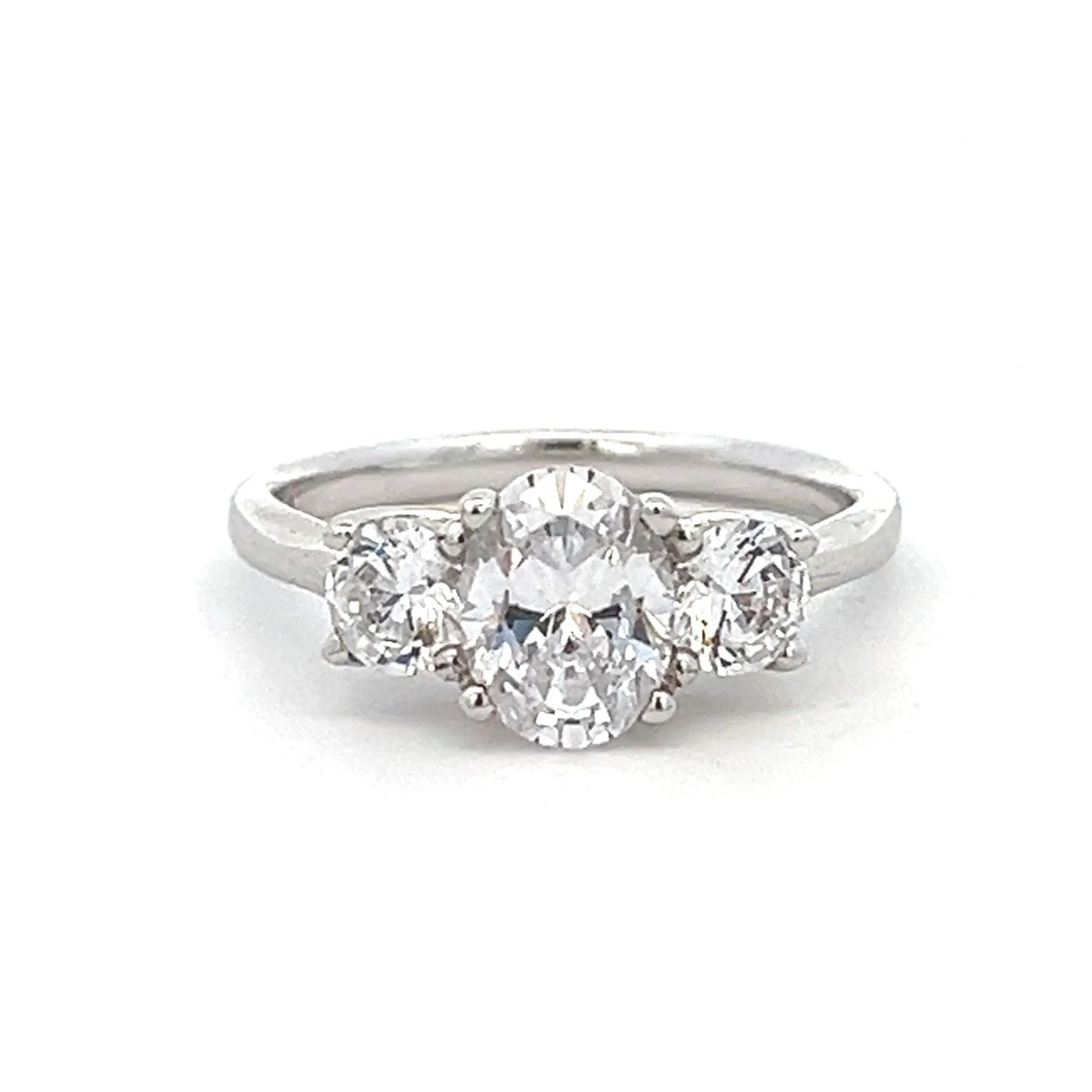 1 3/4 ctw three-stone oval diamond engagement ring