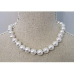 12mm Round Pearl Necklace with Magnet Ball Clasp (NEC2304)