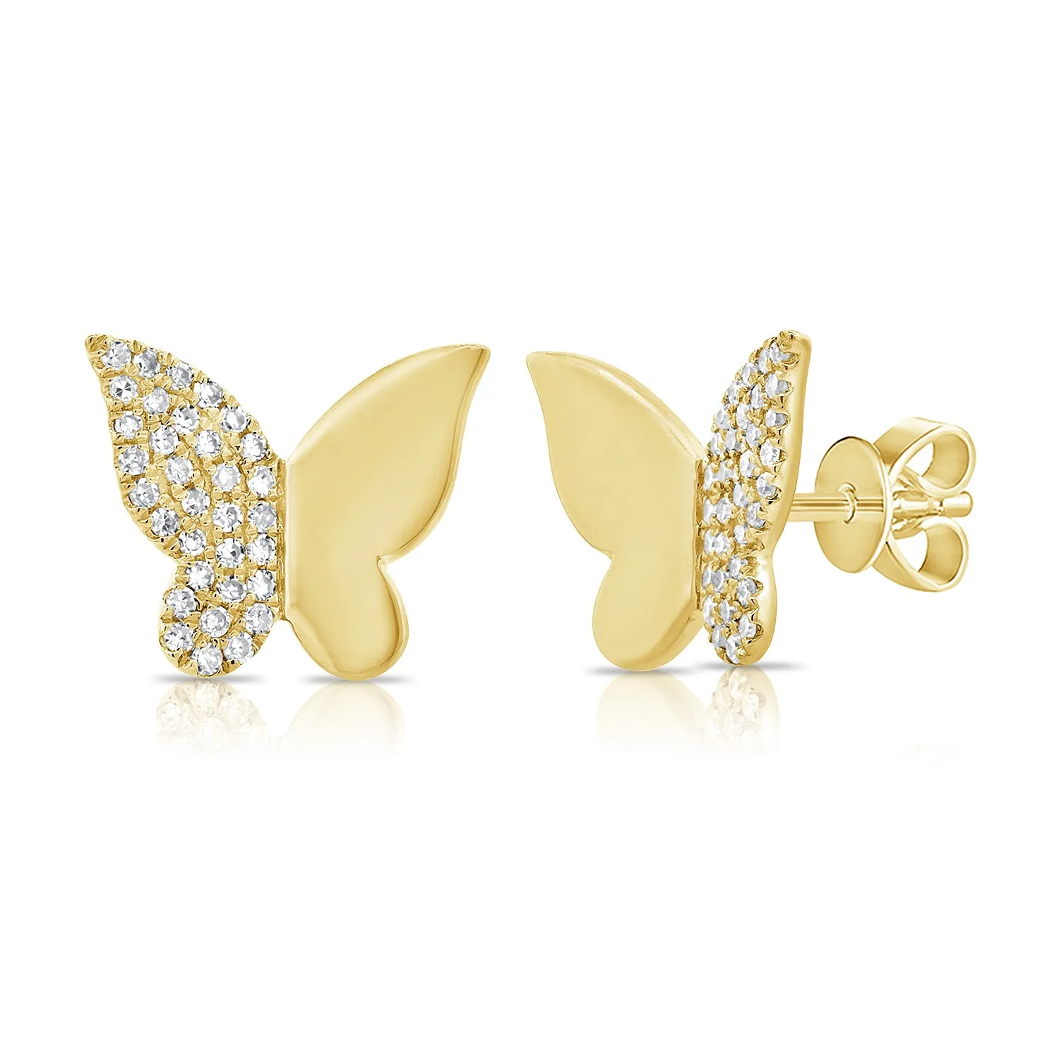 14k Gold & Diamond Butterfly Earring - 0.17ct