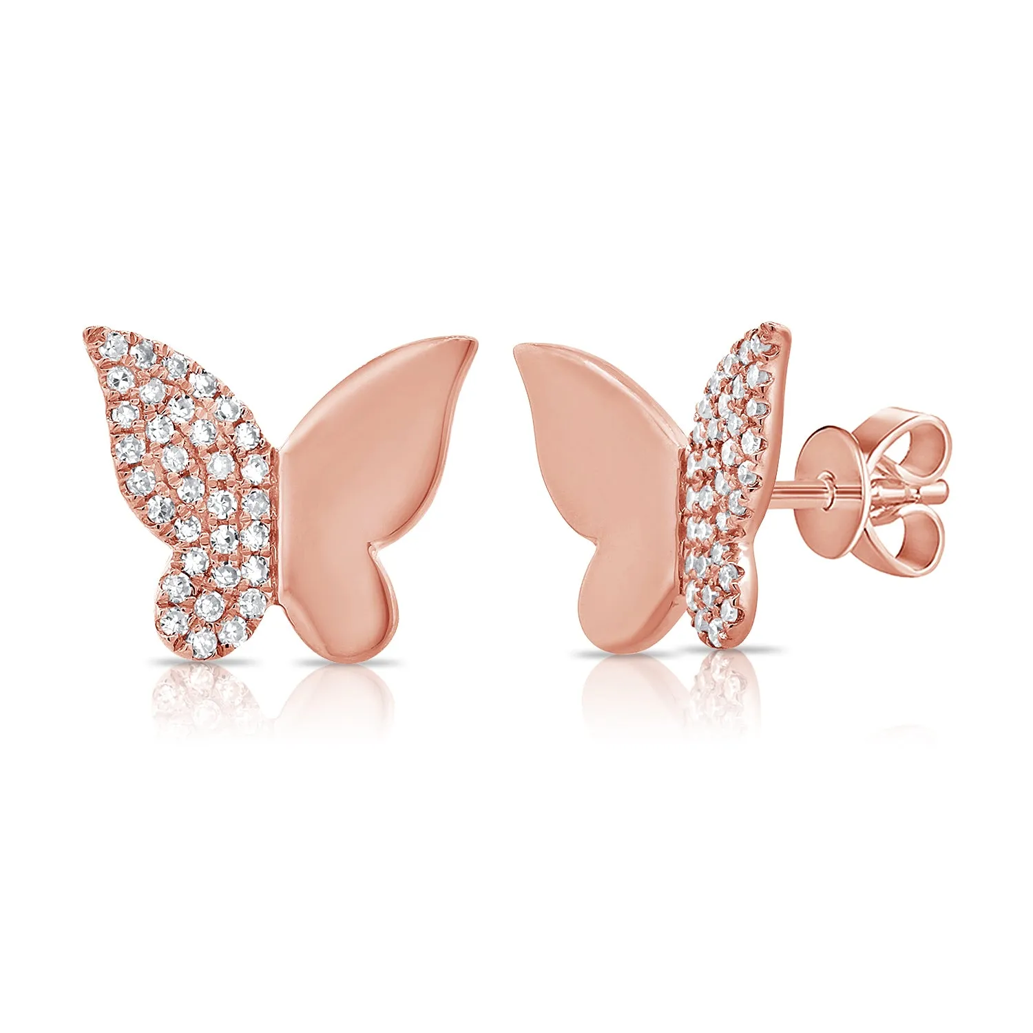 14k Gold & Diamond Butterfly Earring - 0.17ct