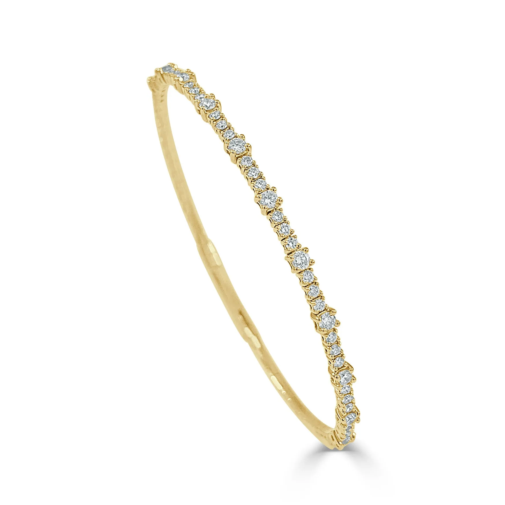 14k Gold & Diamond Flexible Bangle - 1.00ct