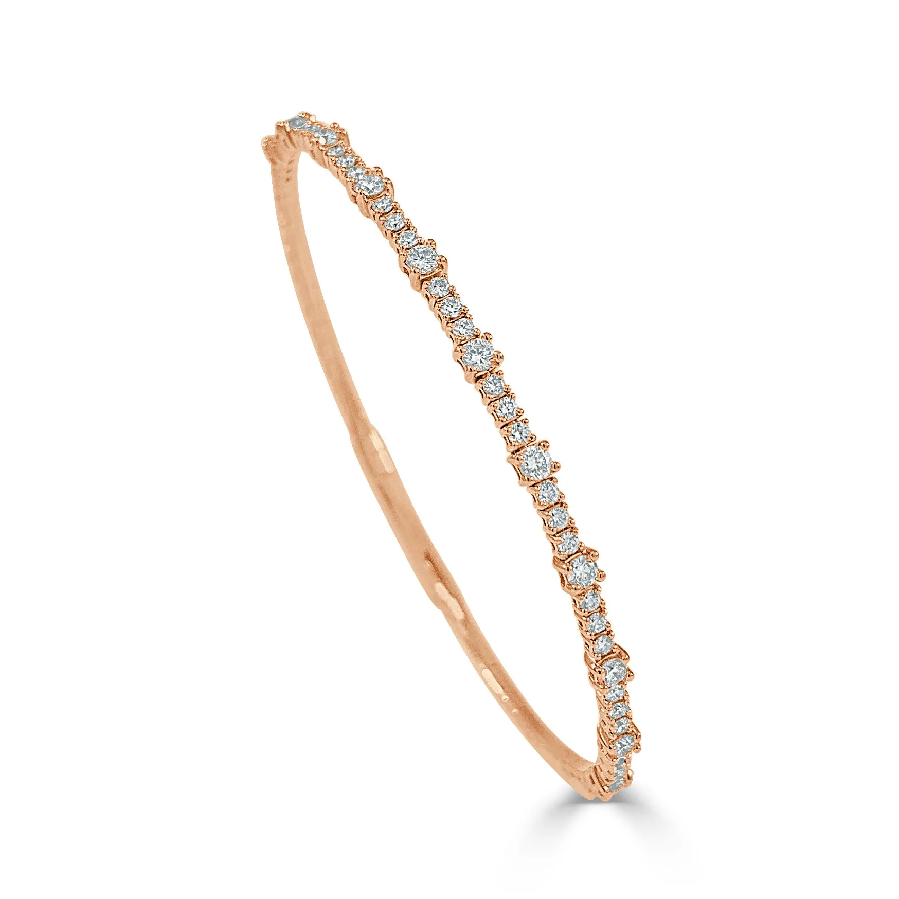 14k Gold & Diamond Flexible Bangle - 1.00ct