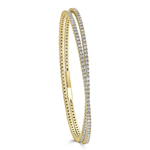 14k Gold & Diamond Flexible Bangle - 3.30ct