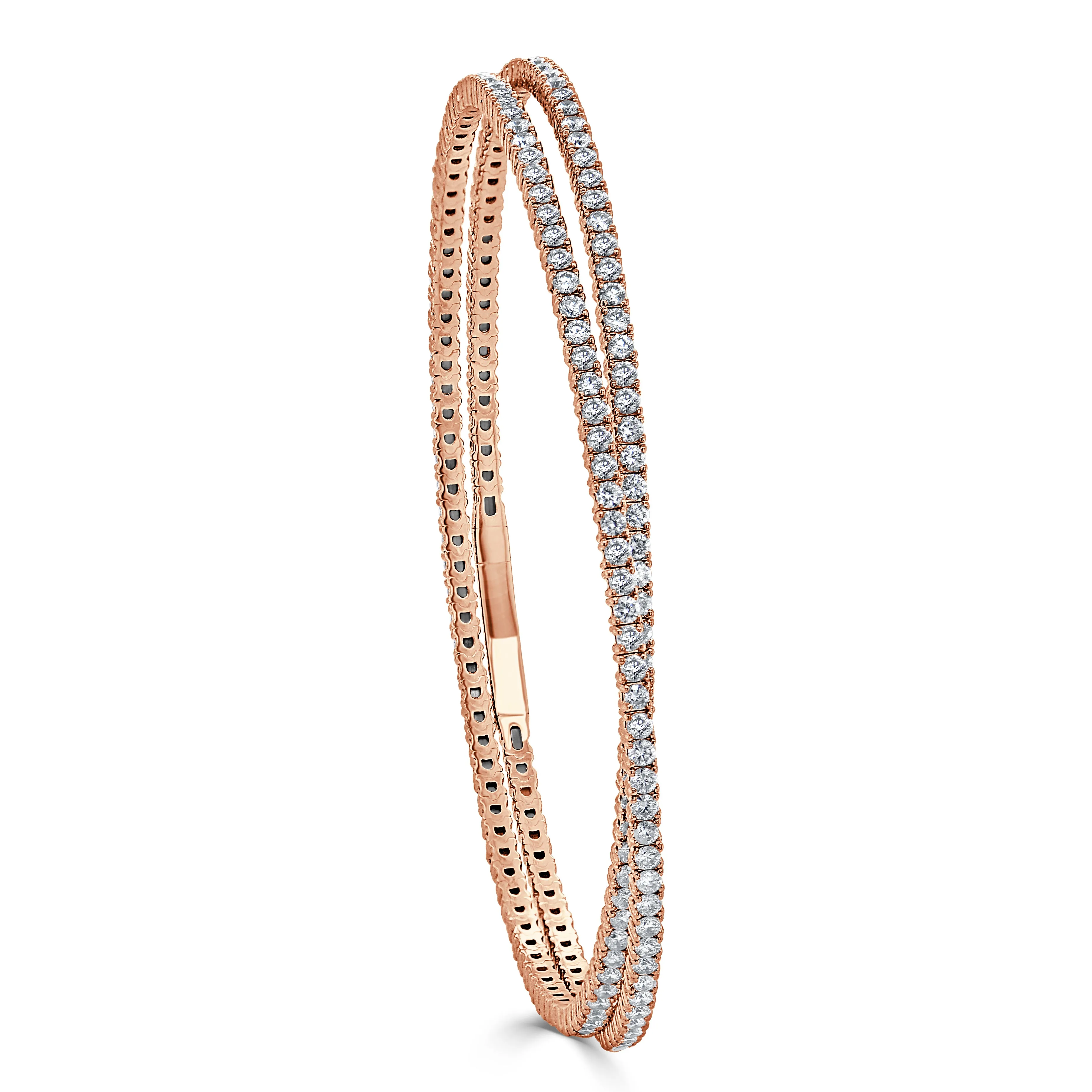 14k Gold & Diamond Flexible Bangle - 3.30ct