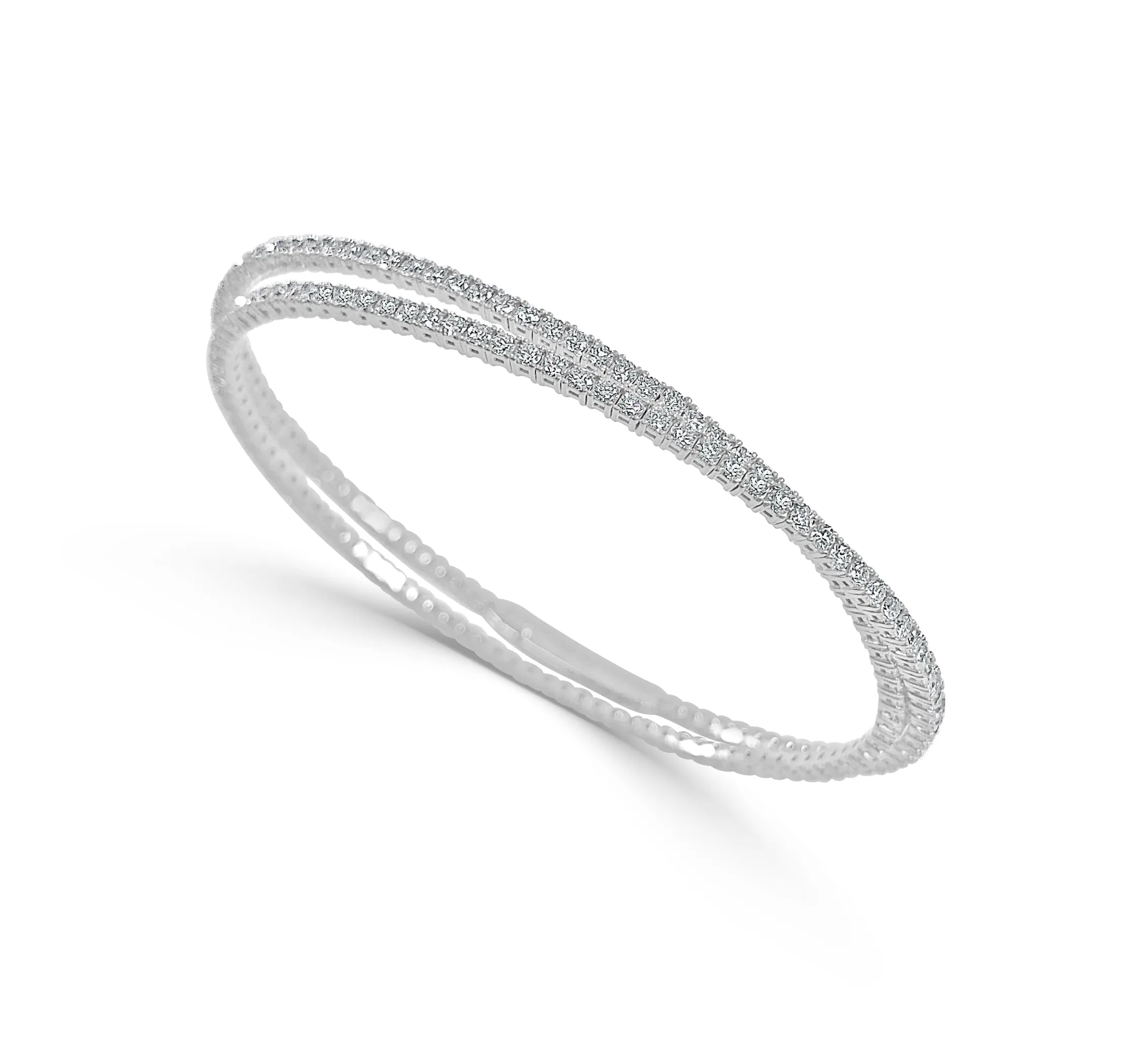 14k Gold & Diamond Flexible Bangle - 3.30ct