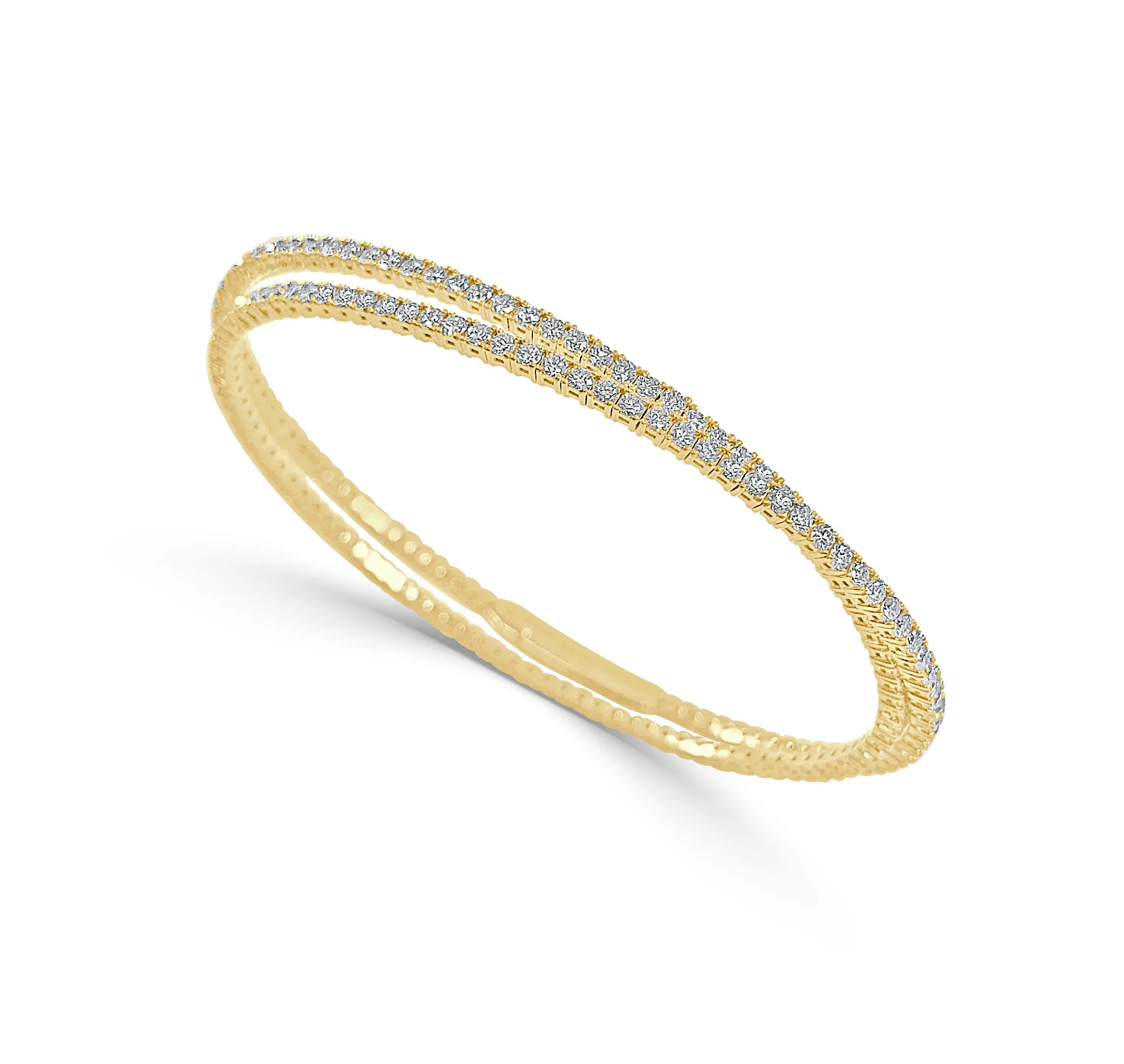 14k Gold & Diamond Flexible Bangle - 3.30ct