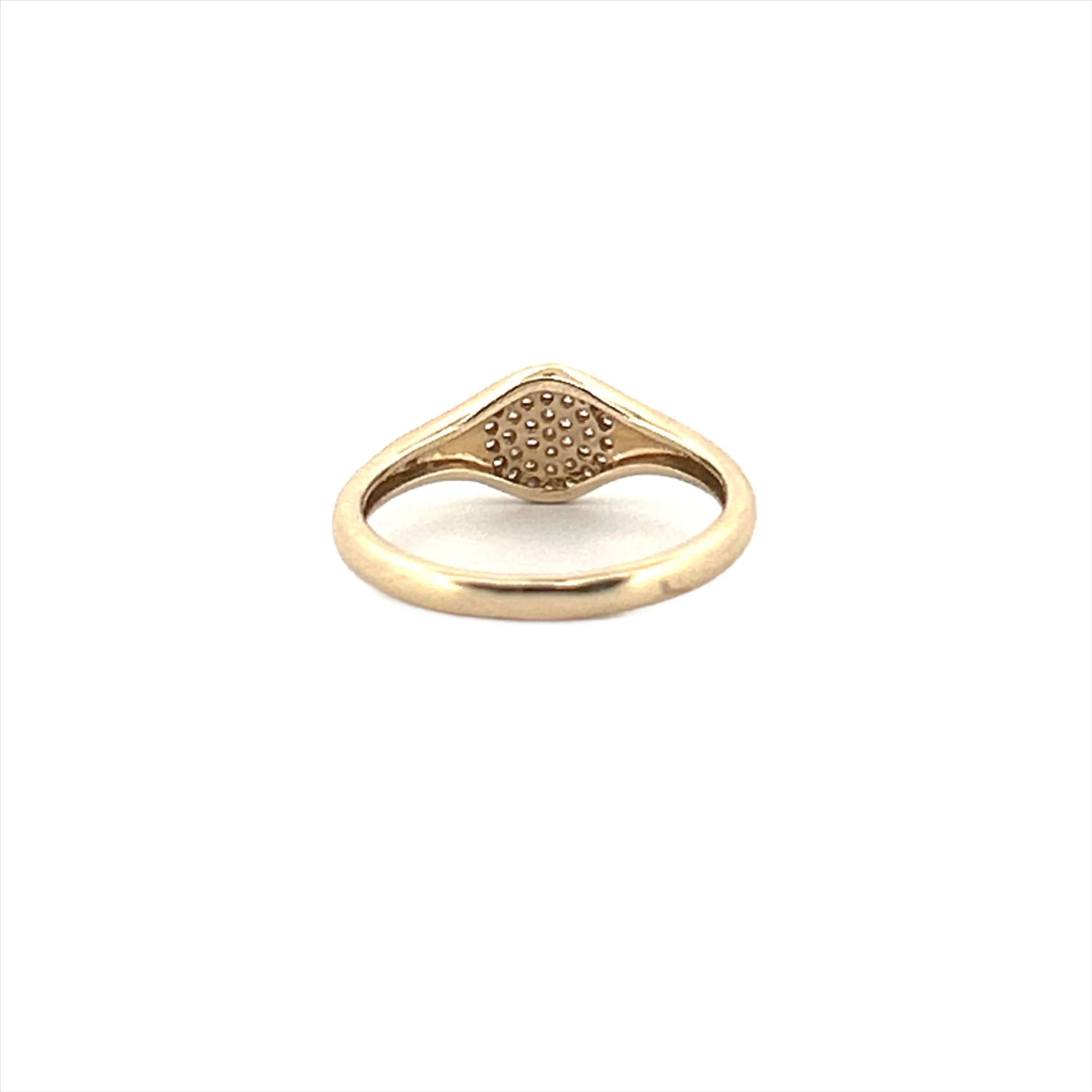 14K Gold Diamond Pavé Signet