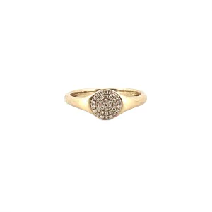 14K Gold Diamond Pavé Signet