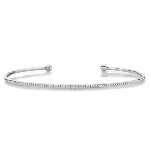 14k White Gold Diamond Cuff Bracelet