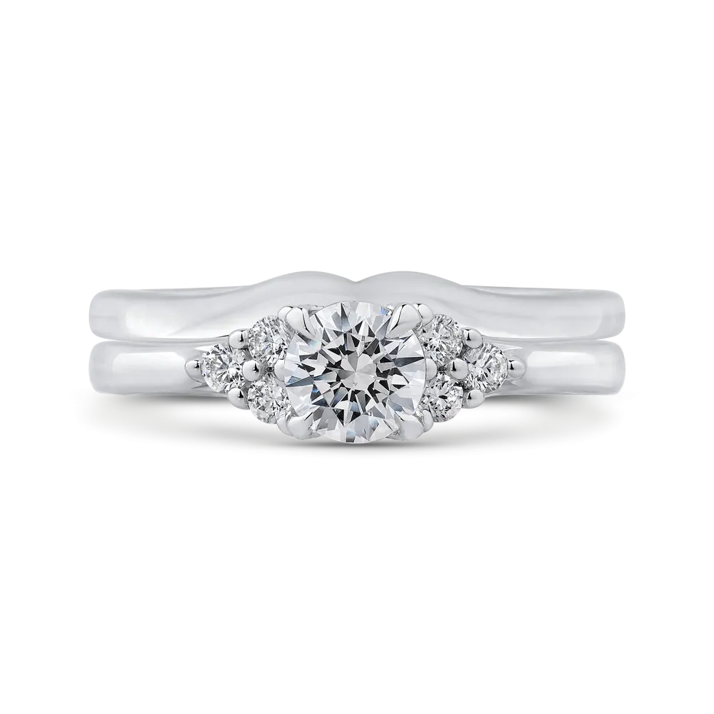 14K White Gold Round Diamond Classic Engagement Ring