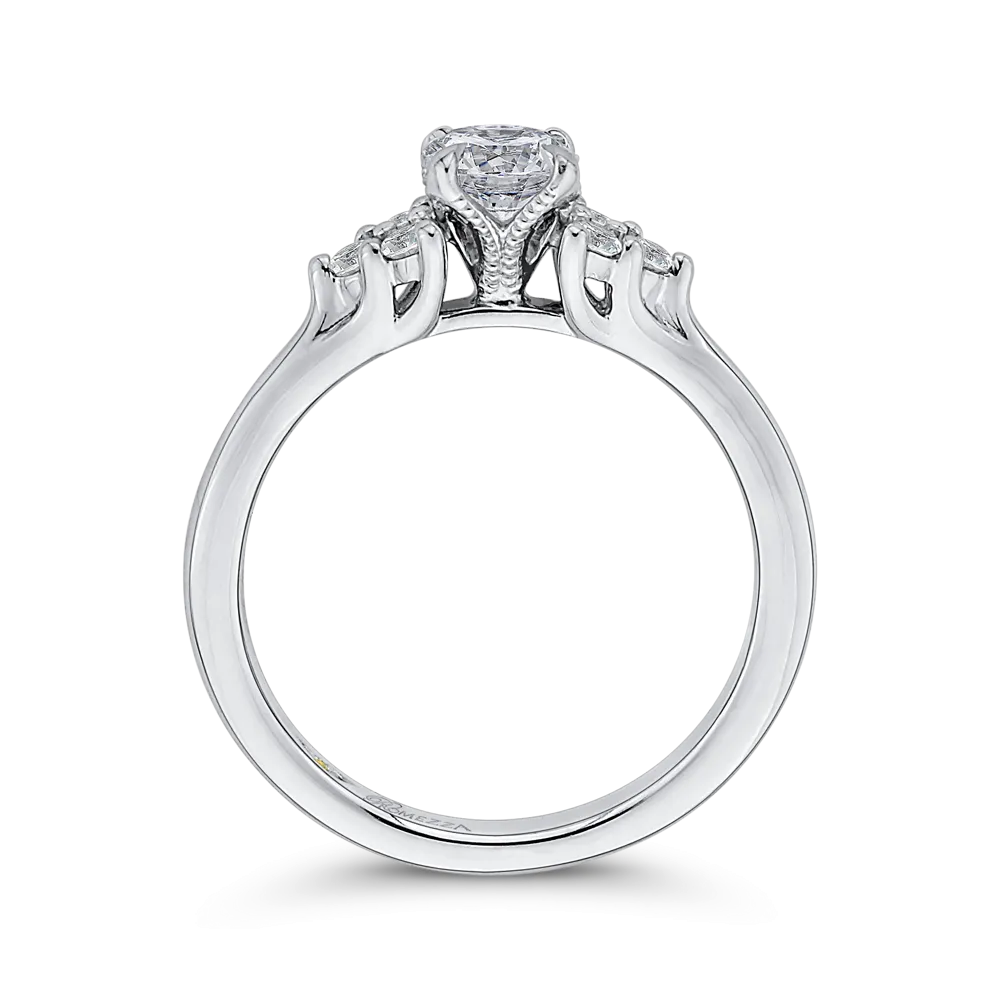 14K White Gold Round Diamond Classic Engagement Ring