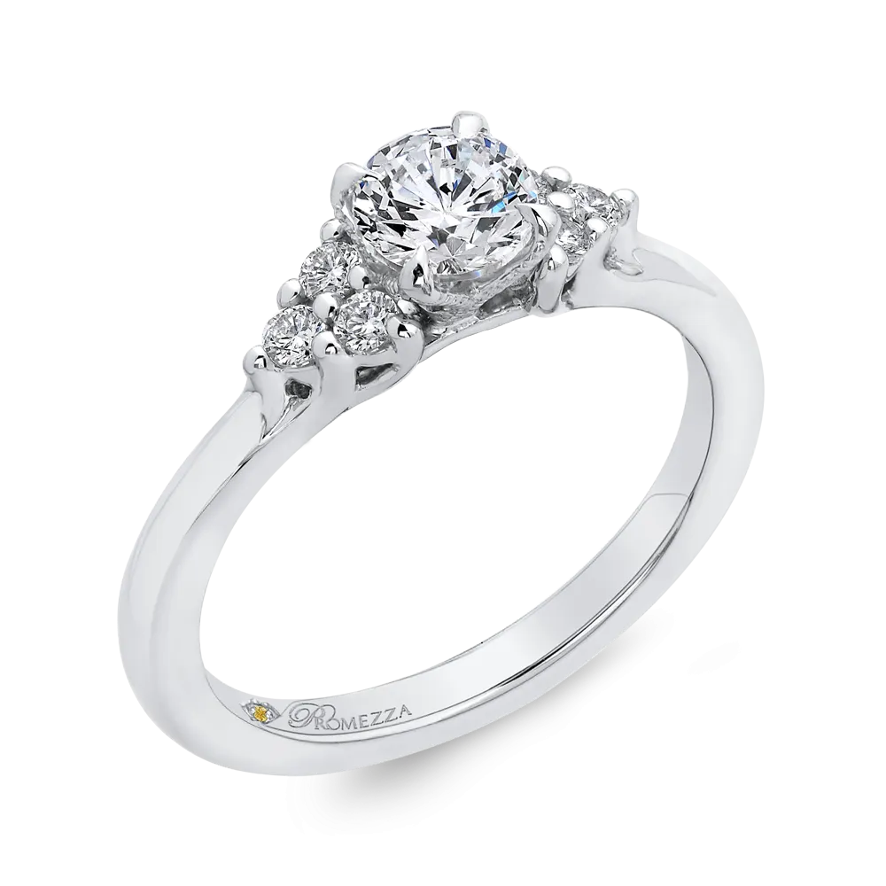 14K White Gold Round Diamond Classic Engagement Ring