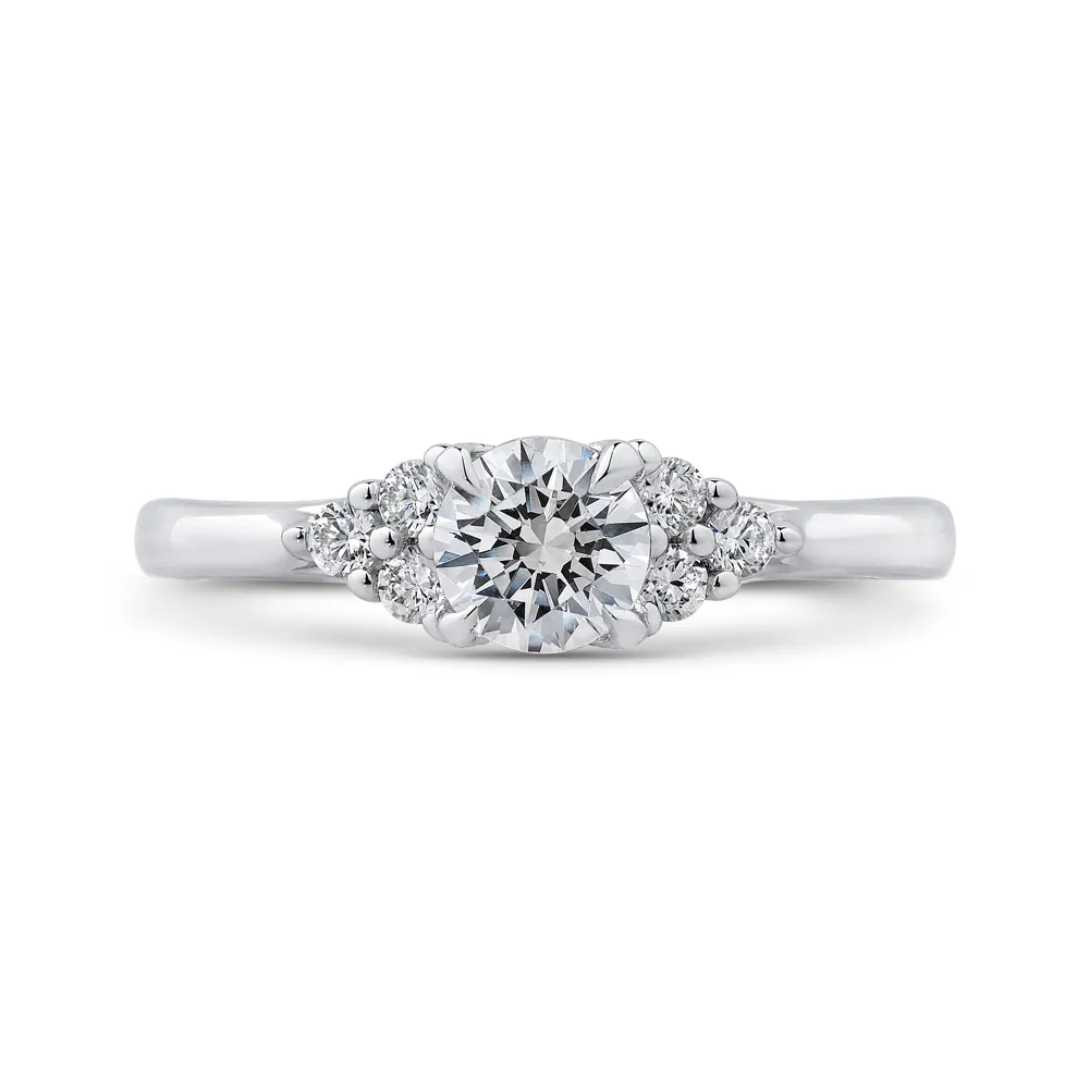 14K White Gold Round Diamond Classic Engagement Ring