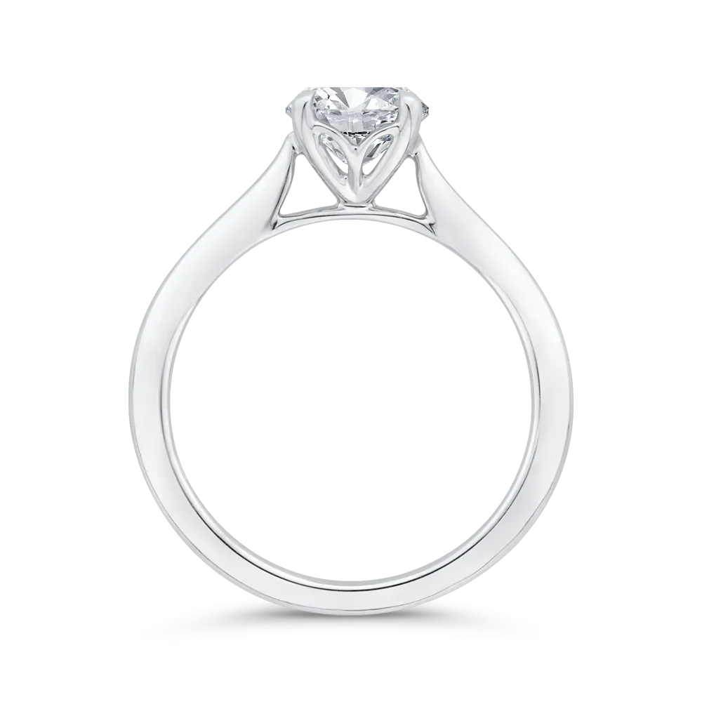 14K White Gold Solitaire Engagement Ring (Semi-Mount)