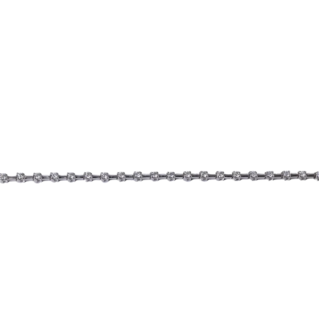 14k White Gold Spaced Diamond Tennis Bracelet - 2.03cttw