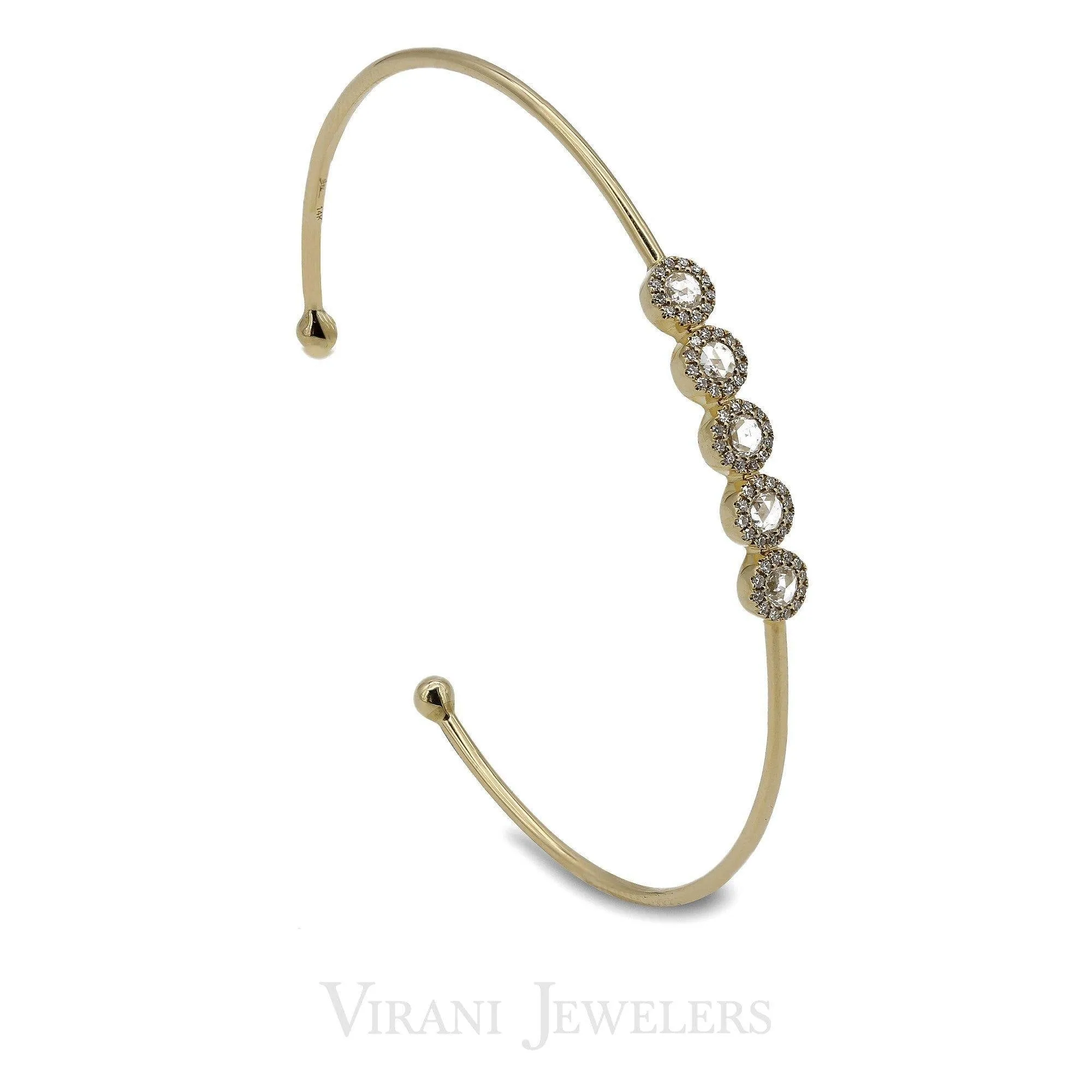 14K Yellow Gold Diamond Bangle W/ 0.39ct Diamonds