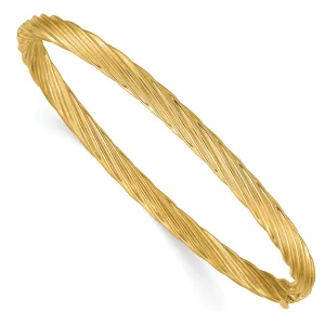 14k Yellow Gold Swirl Hinged Bangle Bracelet