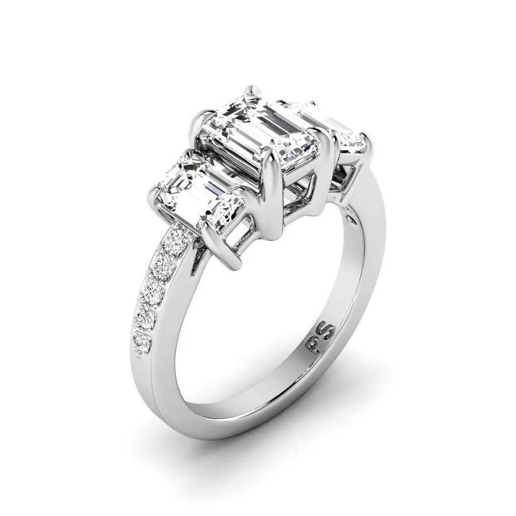 1.50-2.65 CT Round & Emerald Cut Diamonds - Engagement Ring