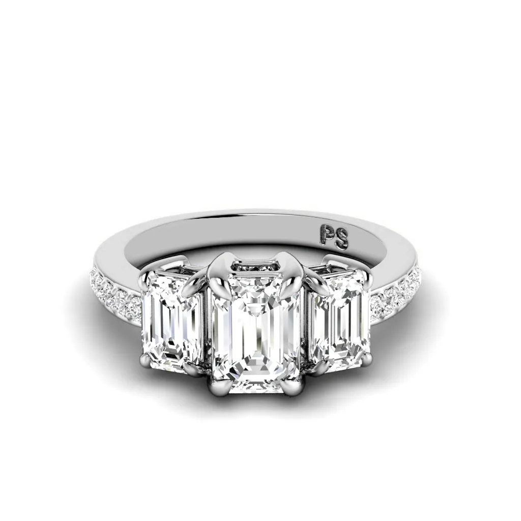 1.50-2.65 CT Round & Emerald Cut Diamonds - Engagement Ring