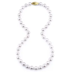 18 inch 6-6.5 mm Cultured Akoya Pearl Strand with 14K Yellow Clasp