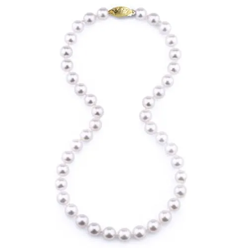 18 inch 6-6.5 mm Cultured Akoya Pearl Strand with 14K Yellow Clasp