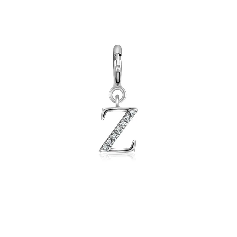 18k Gold Letter "Z" Diamond Charms