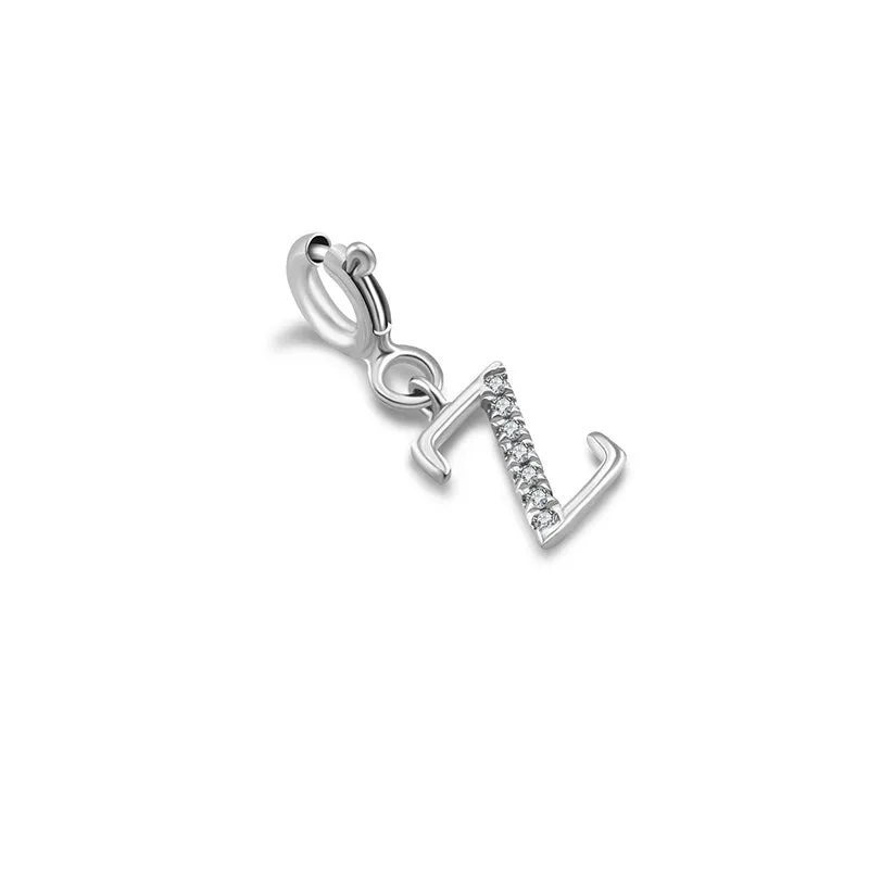 18k Gold Letter "Z" Diamond Charms