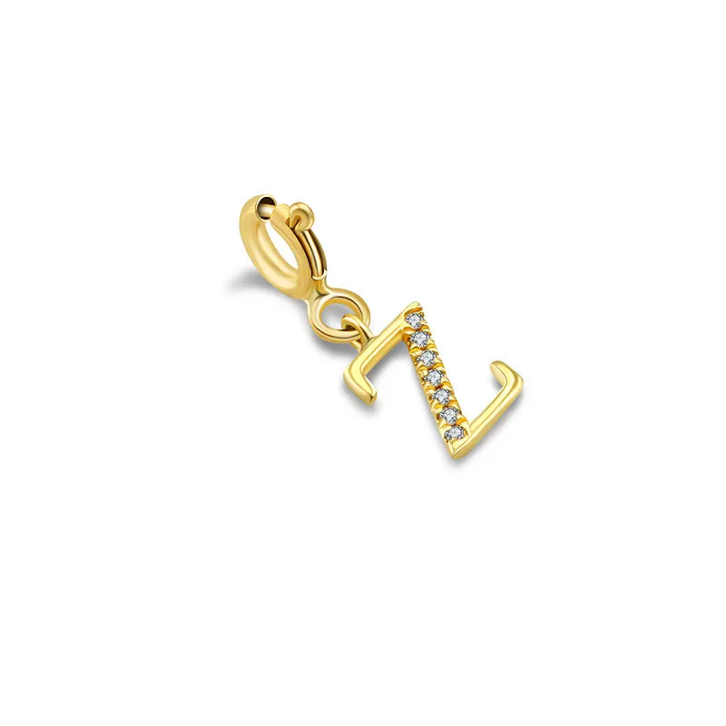 18k Gold Letter "Z" Diamond Charms