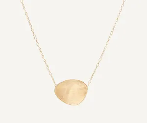 18K Yellow Gold Petal Pendant Necklace