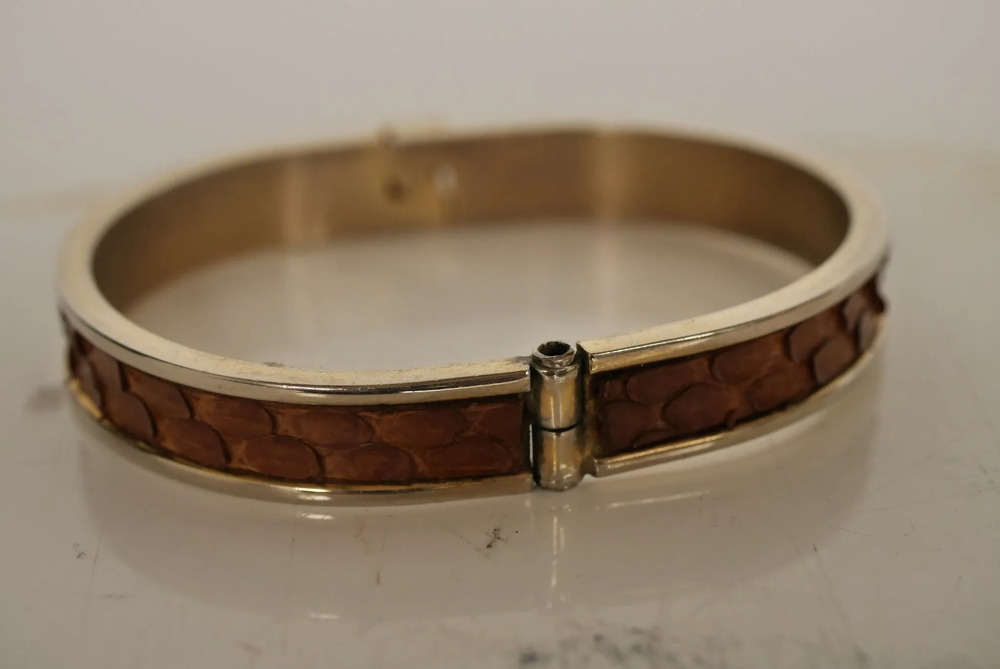 1970s Chanel bracelet snakeskin interlocked cc rare.