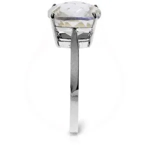 3.6 Carat 14K Solid White Gold Ring Natural Checkerboard Cut White Topaz