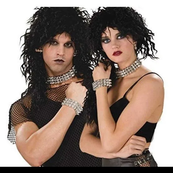 3pk Spiky Punk Wristbands and Choker set