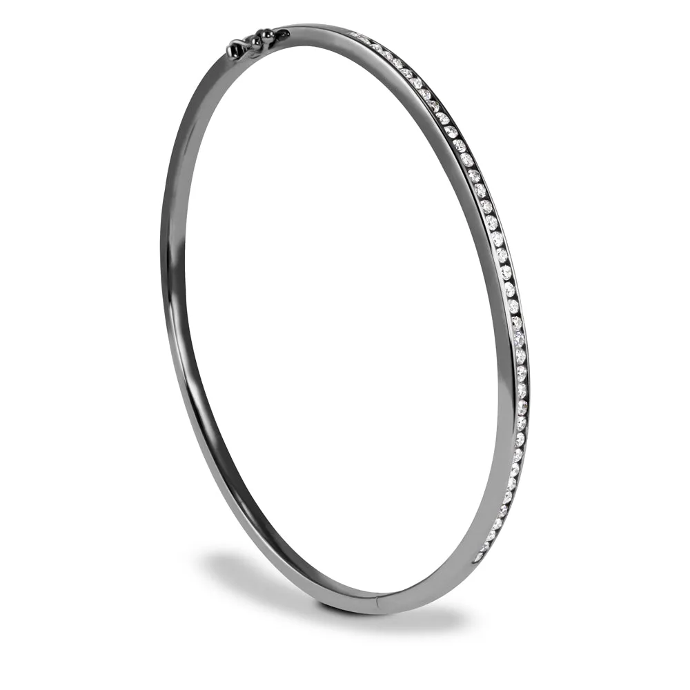 9ct White Gold 0.62ct Diamond Hinged Bangle