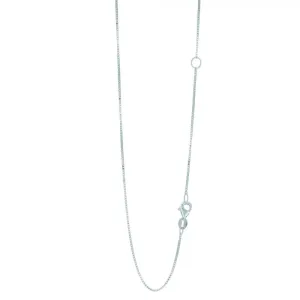 Adjustable White Gold Box Chain, 0.8mm