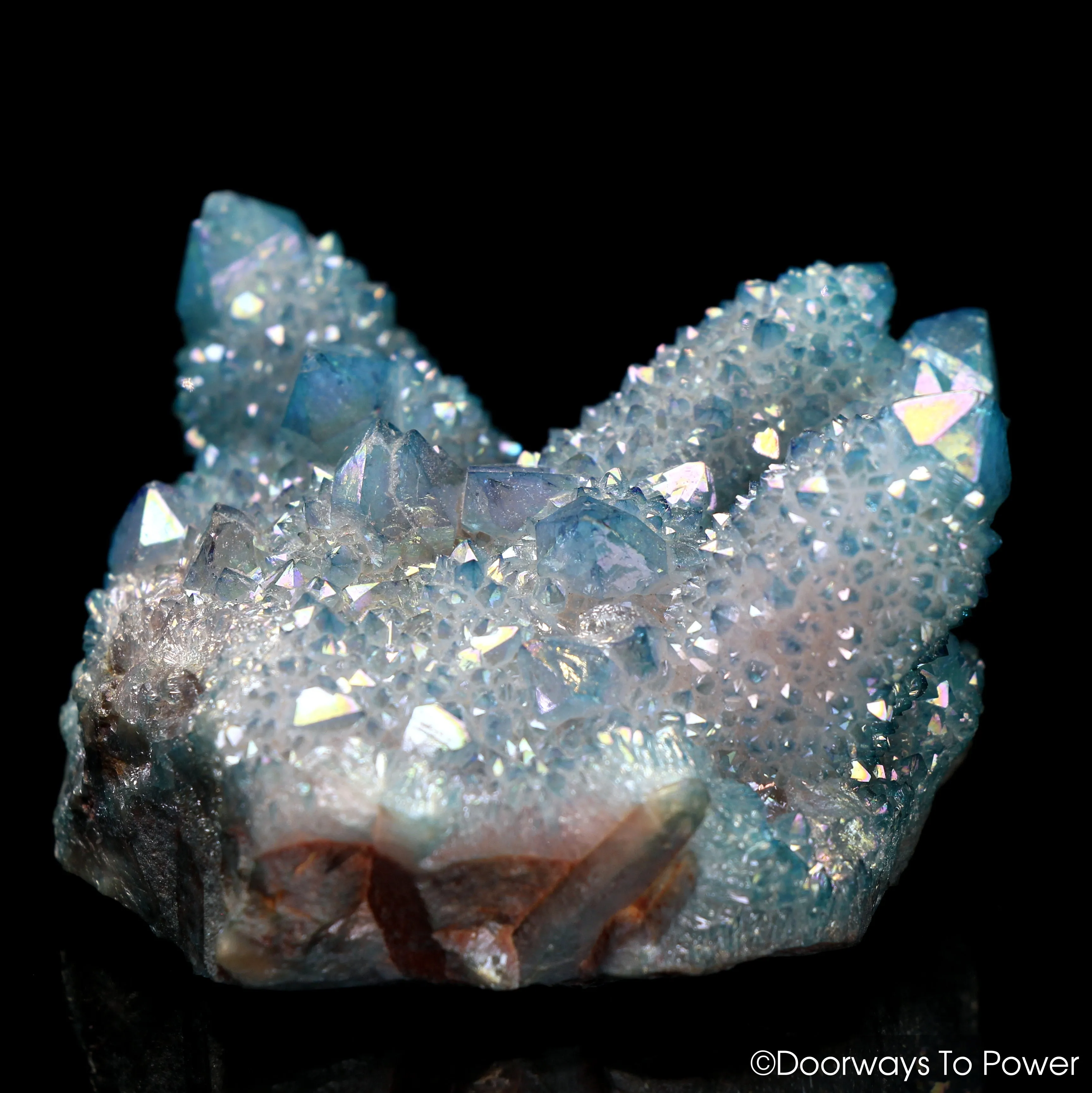 Aqua Aura Spirit Fairy Quartz Master Record Keeper Twin Crystal Cluster