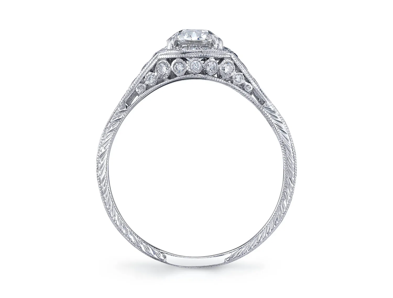 Art Deco Diamond Engagement Ring in Platinum