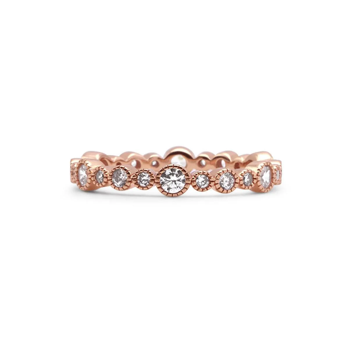 Asymmetric Rose Gold Pavé Band