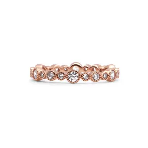 Asymmetric Rose Gold Pavé Band