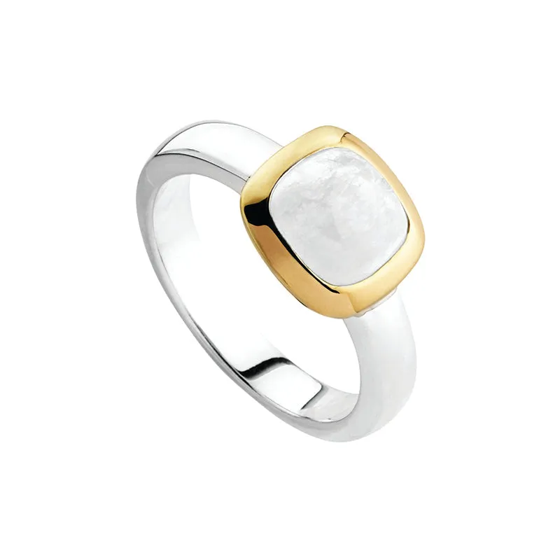 AURA TWO-TONE MOONSTONE RING