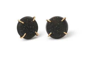 Black Druzy Agate Studs