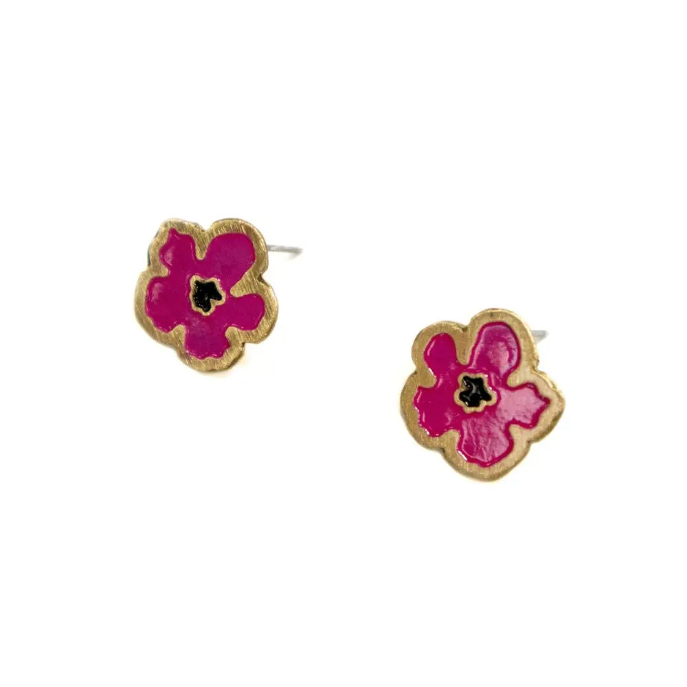 Blossom Stud Earrings Magenta