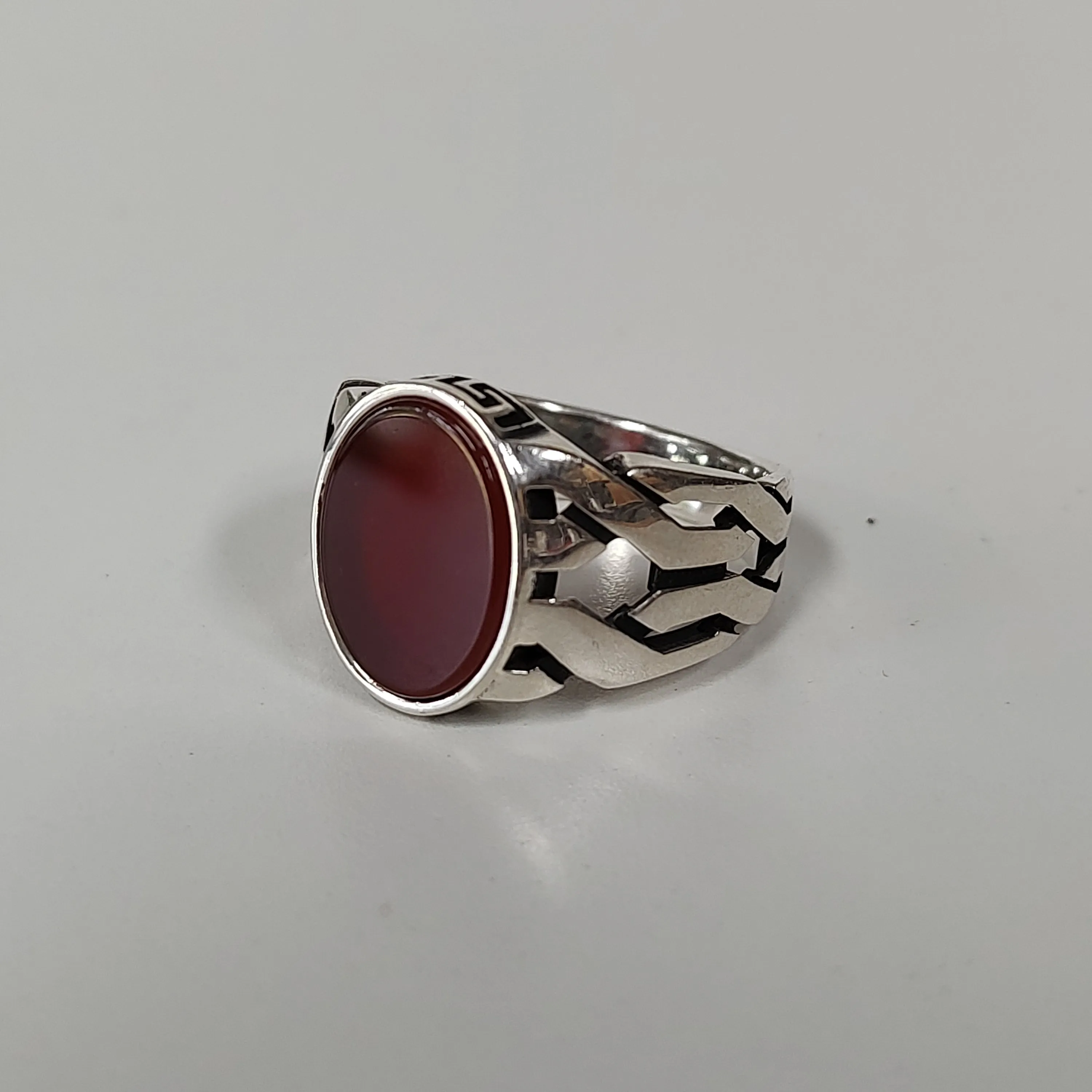 Braided Carnelian Signet Ring