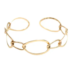 Brass Open Metal Link Cuff Bracelet