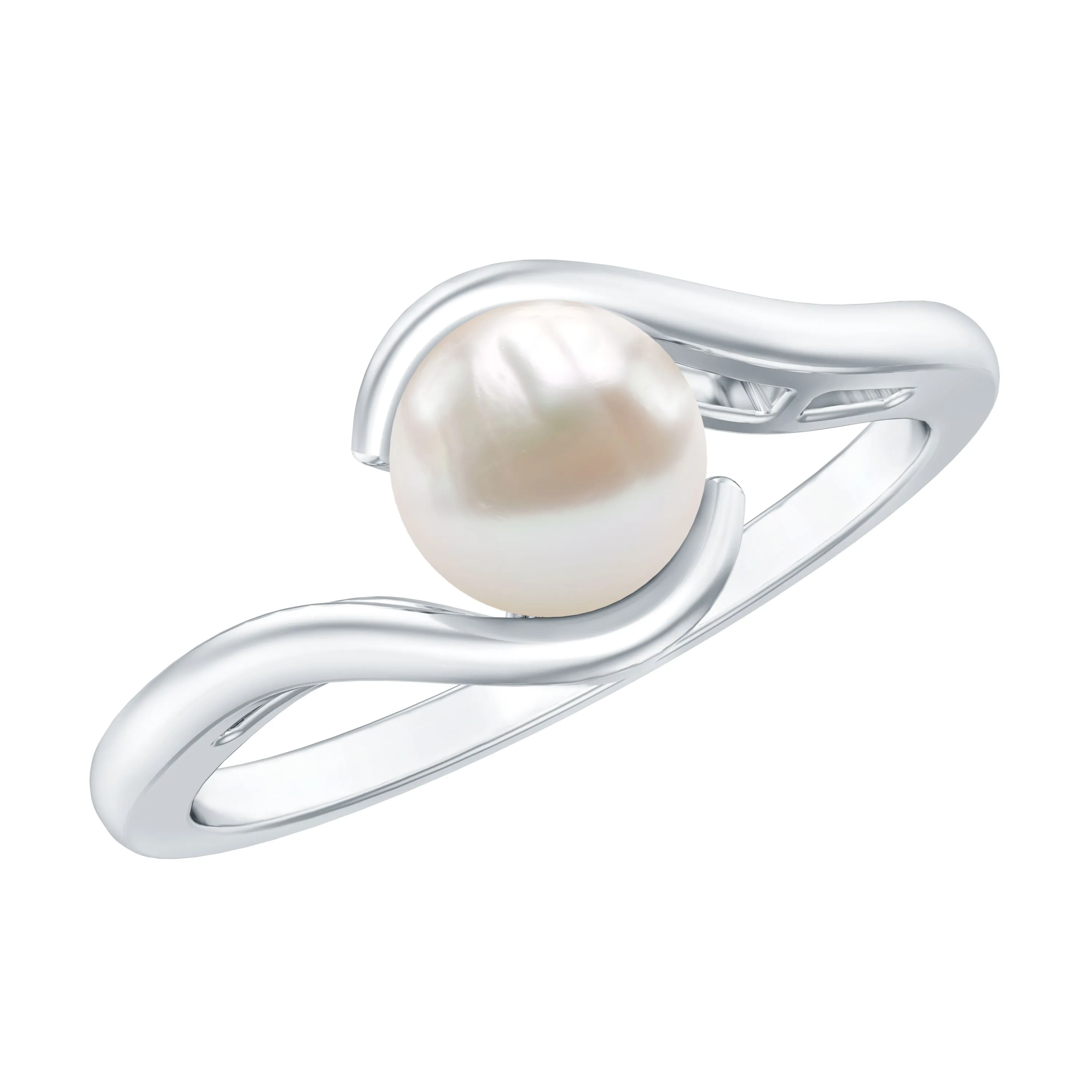 Bypass Freshwater Pearl Solitaire Ring