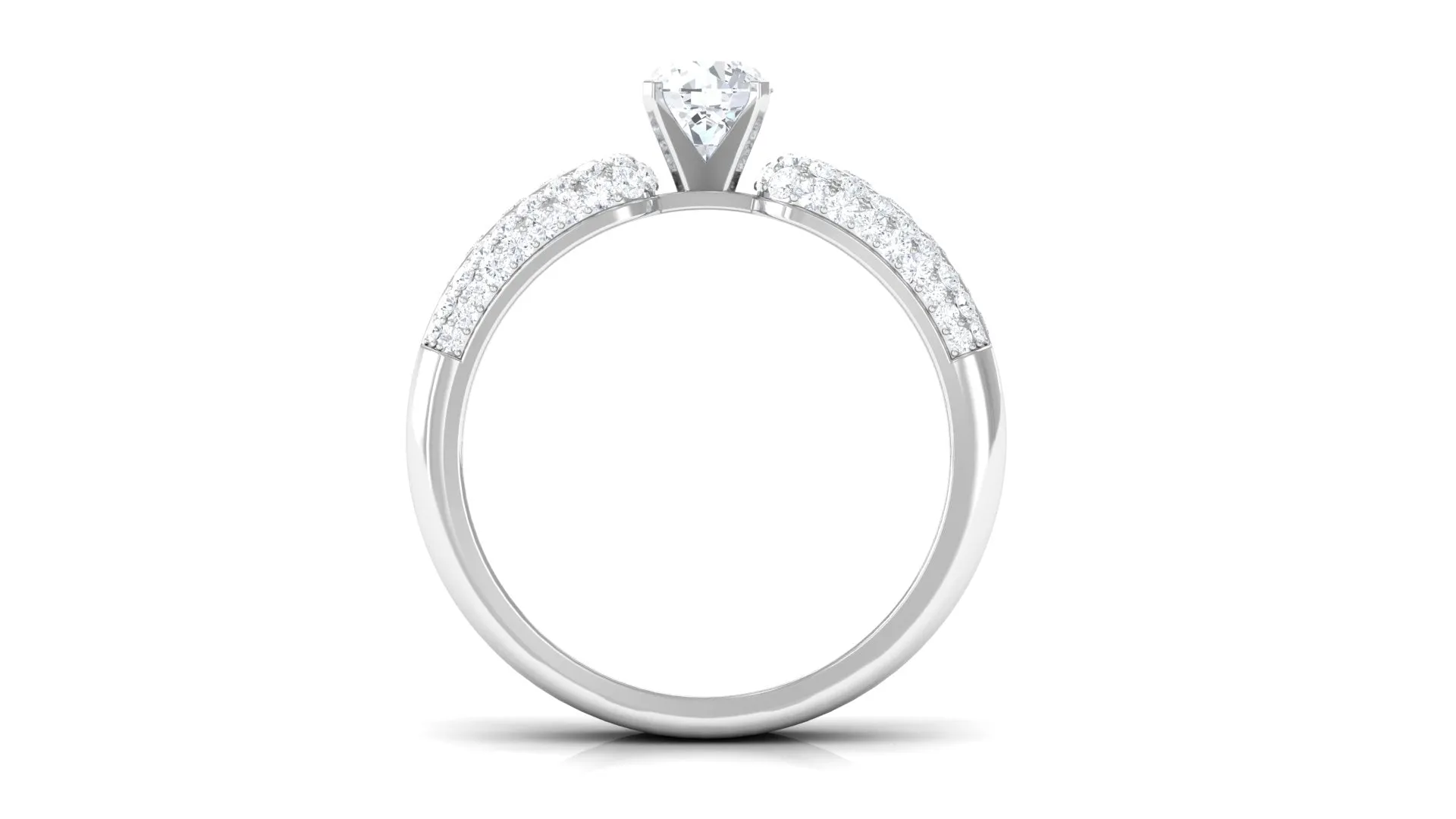 Certified Cubic Zirconia Statement Engagement Ring