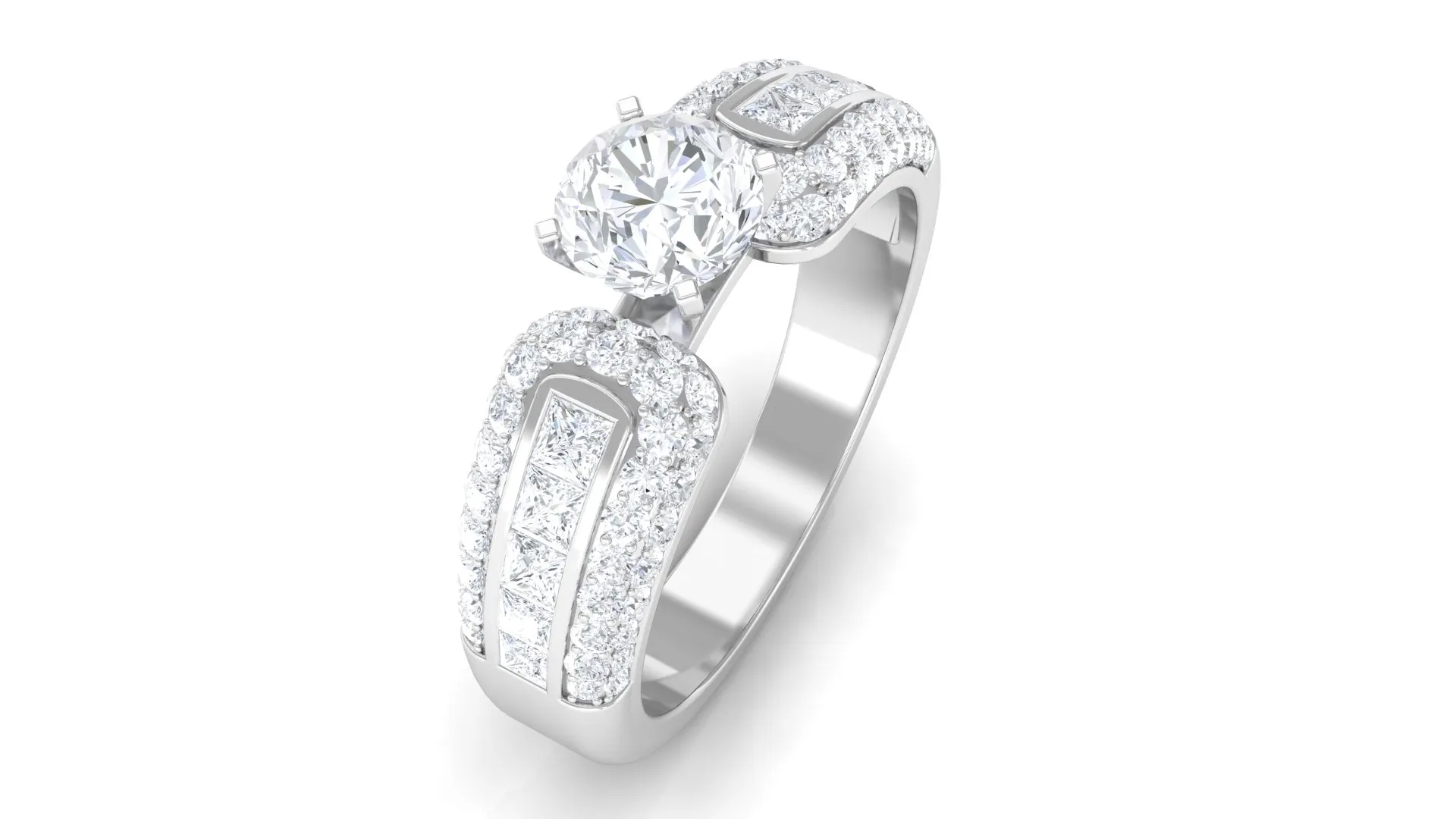 Certified Cubic Zirconia Statement Engagement Ring