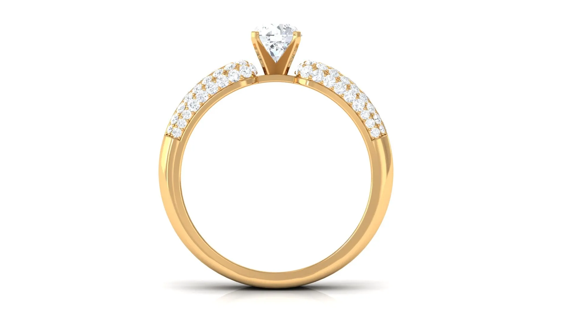 Certified Cubic Zirconia Statement Engagement Ring