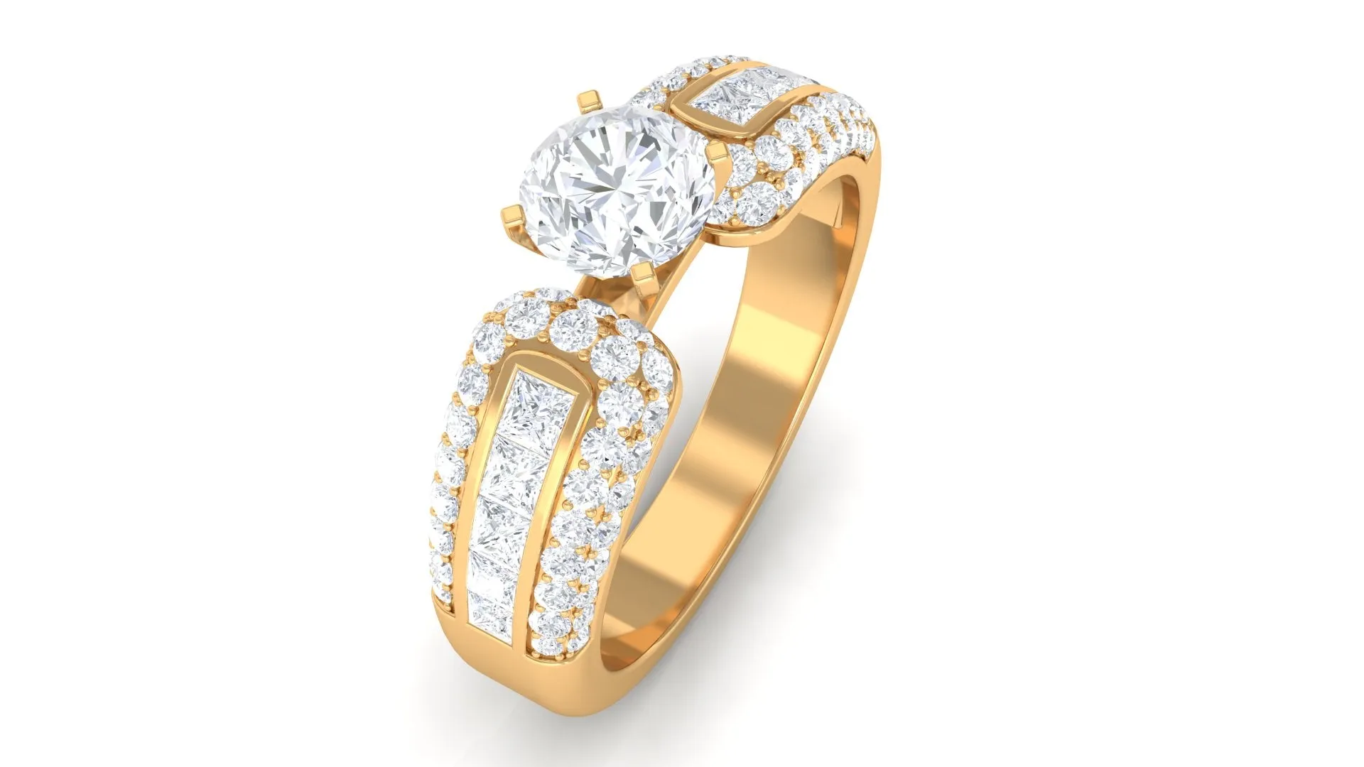 Certified Cubic Zirconia Statement Engagement Ring